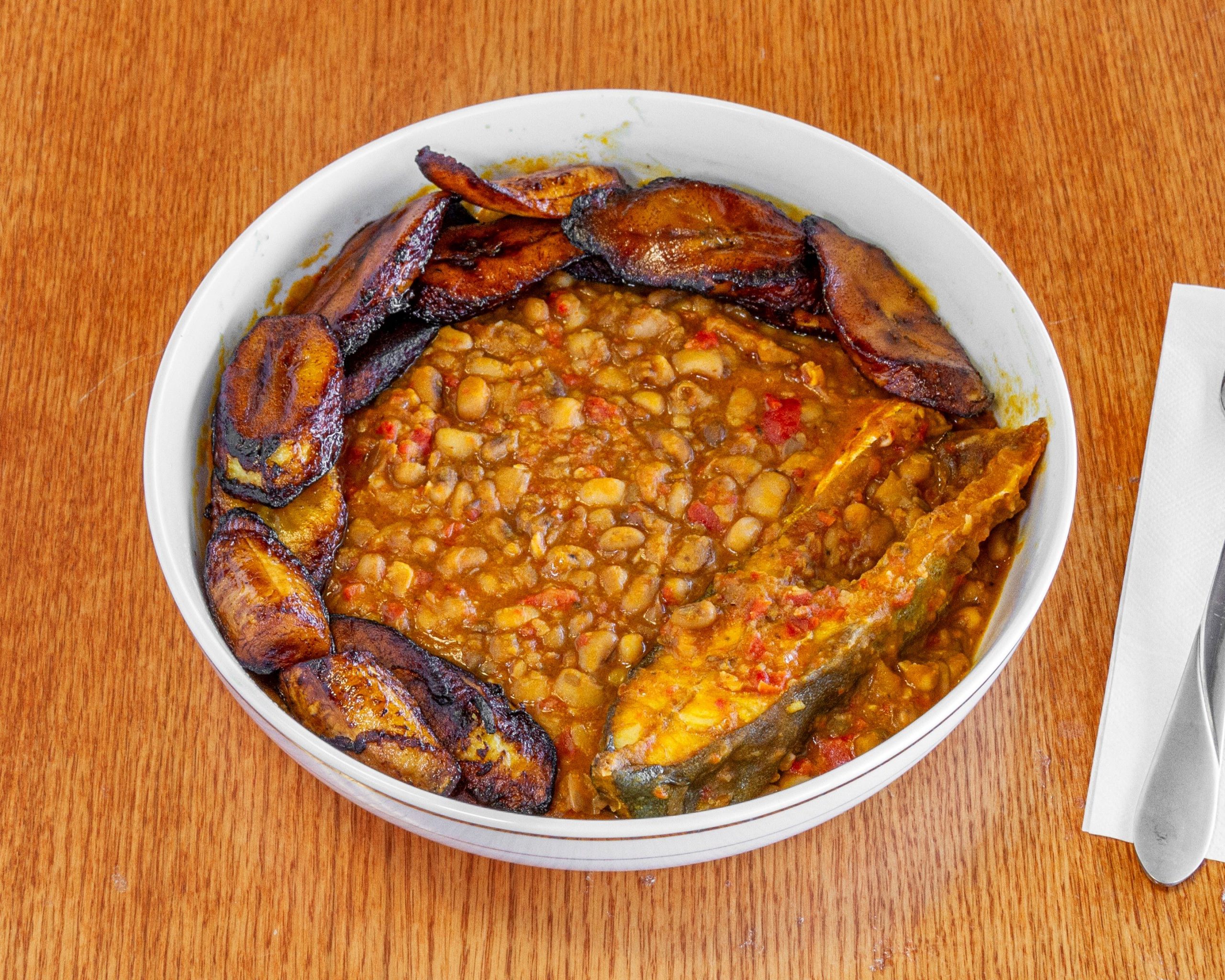 Beans, Plantain and Fish